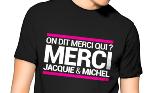 T-Shirt Jacquie&Michel MERCI noir
