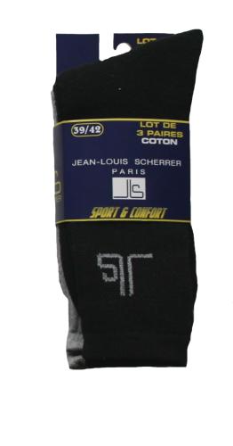 3 CHAUSSETTES  - JEAN LOUIS SCHERRER NOIR/GRIS/BLEU