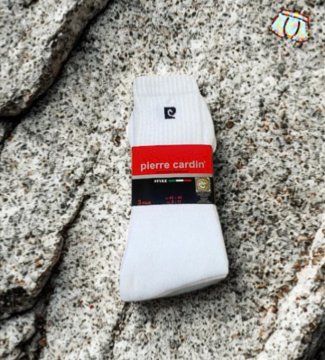 3 Chaussettes  de tennis Pierre Cardin Blanc