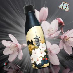 Bouteille Thermos IZY | Fleurs d'or &#127989;&#65039;