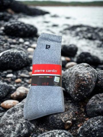 3 Chaussettes de tennis Pierre Cardin Gris
