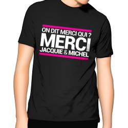 T-Shirt Jacquie&Michel MERCI noir