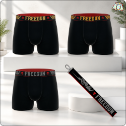 Coffret 3 Boxers Hyraw by Freegun en Coton