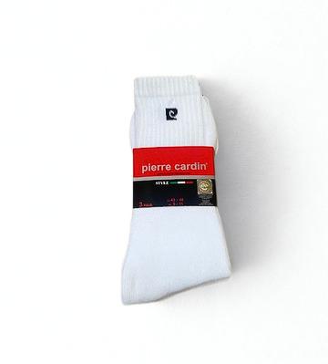 3 Chaussettes  de tennis Pierre Cardin Blanc