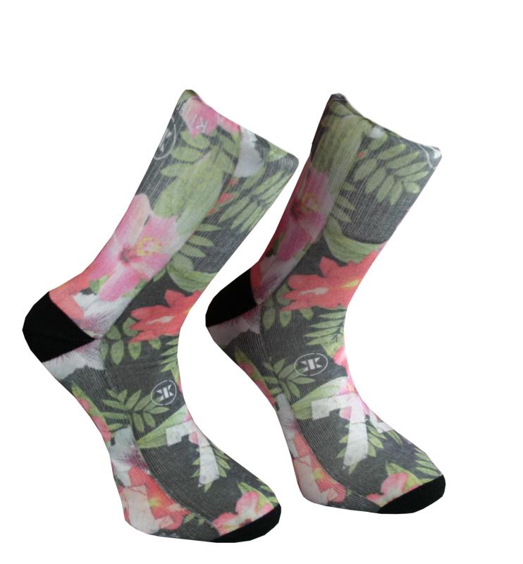 Chaussettes fantaisie transparente à petites fleurs La Rayonnante