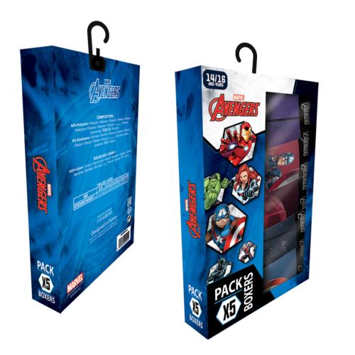 coffret 5 Boxers fantaisies enfant Avengers