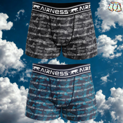 2 Boxers Airness | Motif bleu & gris