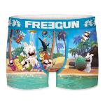 Boxer Freegun Lapins Cretins motif exotique