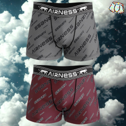 2 Boxers Airness|Motif violet & gris