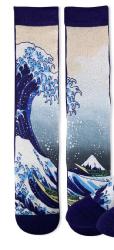 Chaussettes longue fantaisie Vague japon