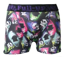 Boxer Fullup fantaise motif skull techno