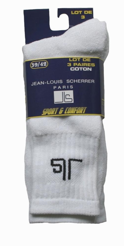 10 paires de chaussettes homme Jean Louis Scherrer, Wallace - Noir gris  unis et rayés