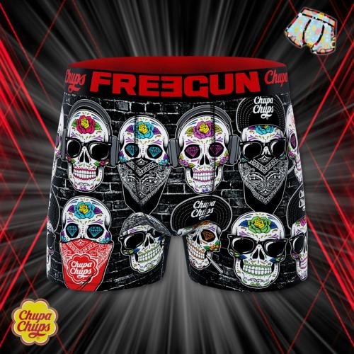 Boxer Homme FREEGUN Chupa Chups - Lot De 4 - Caleçon Confortable Et Fun - Polyester/Élasthanne