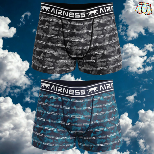 2 Boxers Airness | Motif bleu & gris